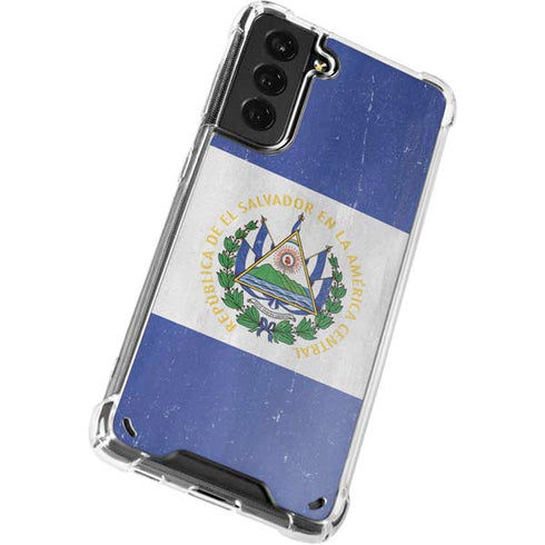 El Salvador Flag Distressed Galaxy S21 Plus 5G Clear Case
